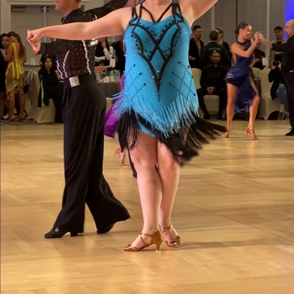Ballroom dance dress 💙🖤👗💃🏻🕺🏼